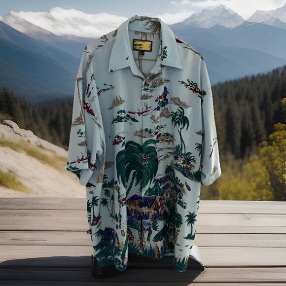 Chic First Down Southern Rim Men XL  Hawaii Vacation Shirt Tropical - Picture 1 of 5